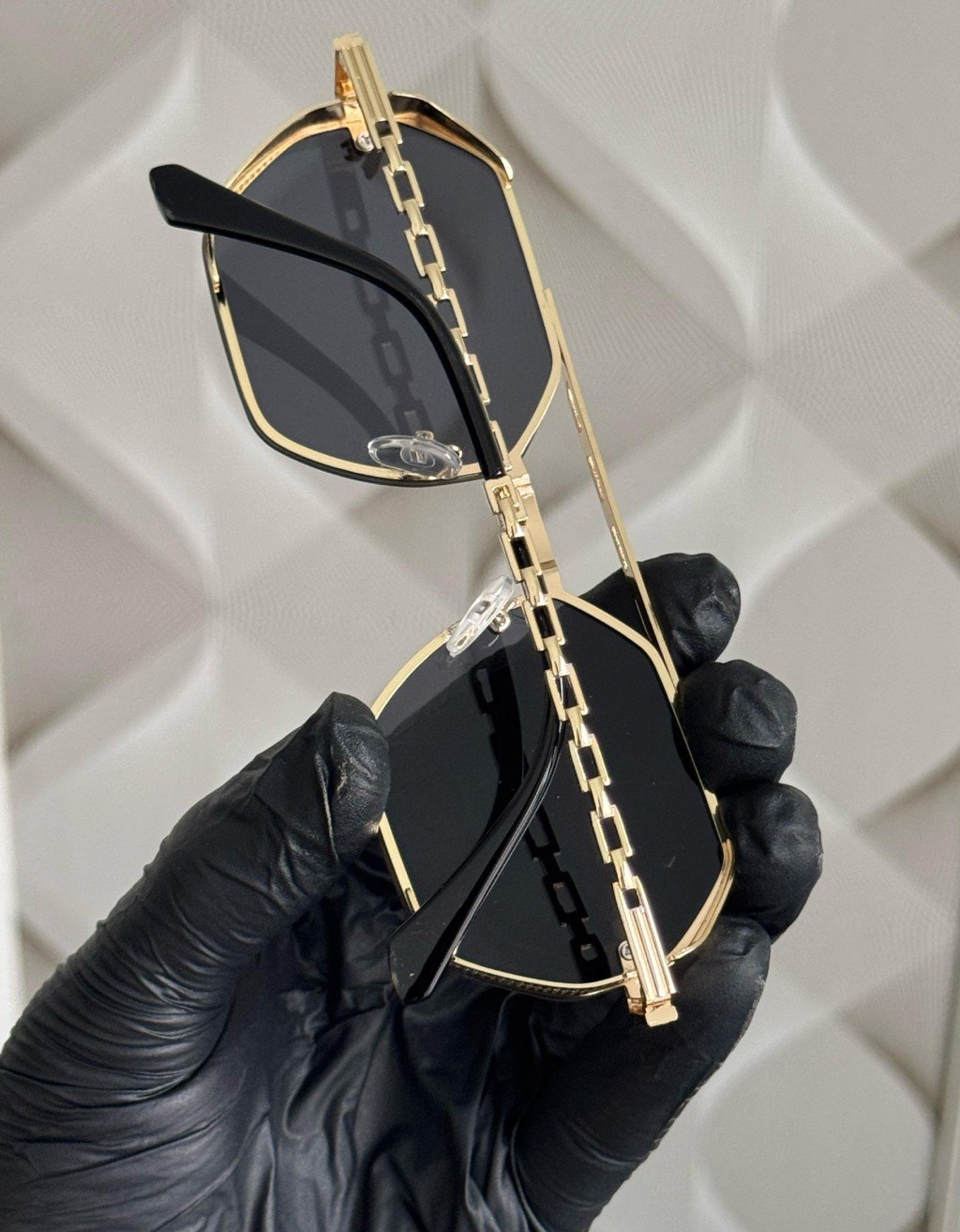 Double Beam Polygonal metal Frame Sunglasses