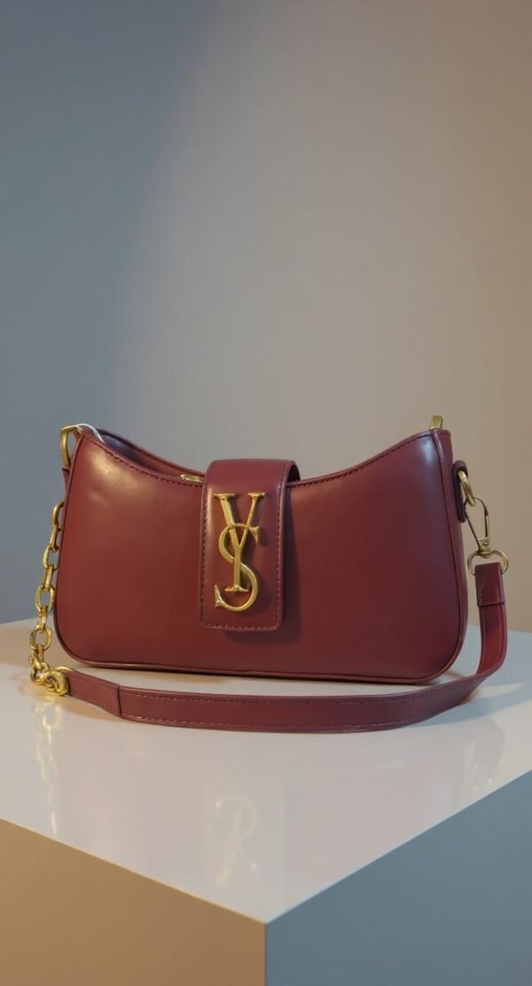 Noir Luxe Y-Chain Shoulder Bag - Image 3