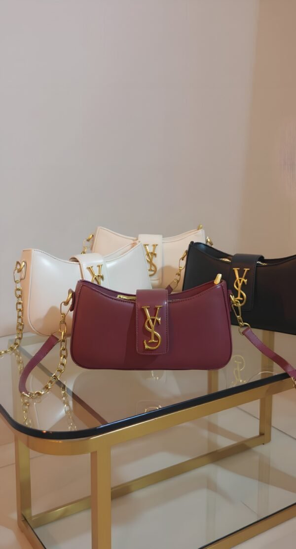 Noir Luxe Y-Chain Shoulder Bag - Image 4