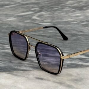 Unisex blu-ray square metal frame sunglasses