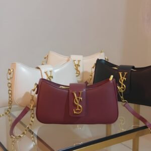 Noir Luxe Y-Chain Shoulder Bag